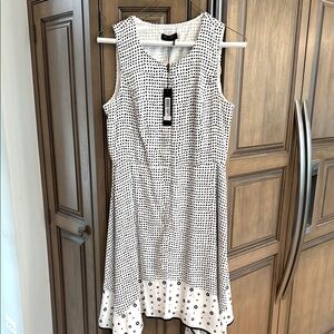 Donna Karan Black and White Polka Dot Dress